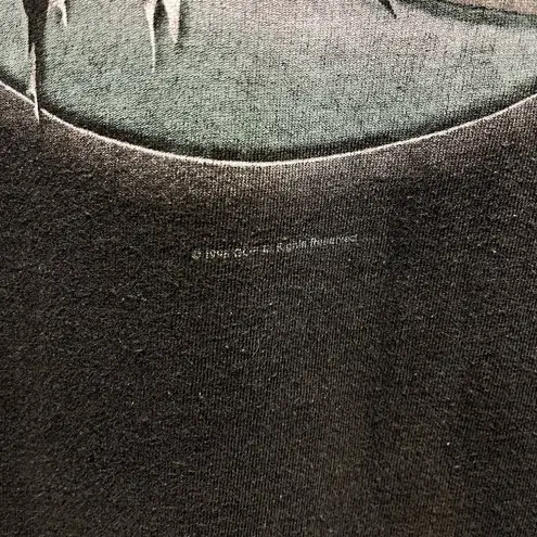 Guardians Paradise Asian Design Grunge Graphic White Tiger Black Tee Y2K Skater Size L