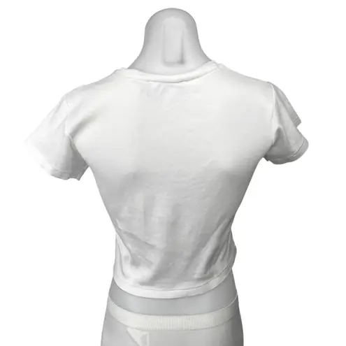 Realisation Par Elton John Hercules White Crew Neck Crop Baby Tee T-shirt Top S