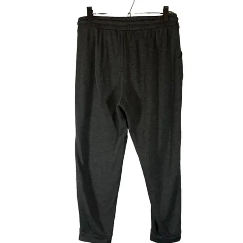 Rae Dunn Dark Gray Drawstring Waist Cuffed Casual Sweatpants Women Sz L