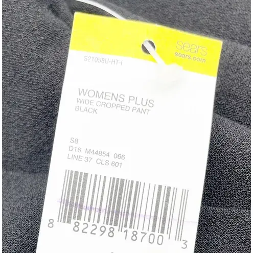 NEW Simply Emma Plus Size Wide Leg Gaucho Cropped Pant Black Classic