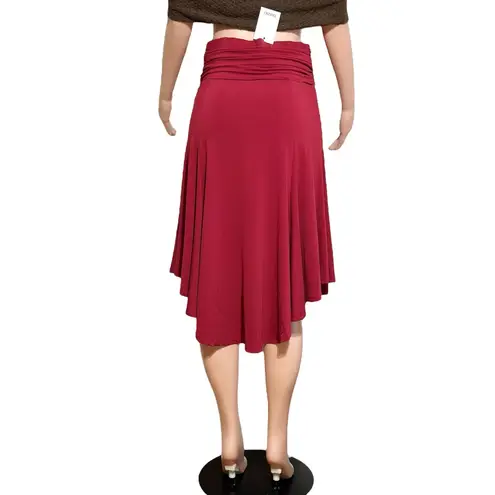 Danielle Guizio GUIZIO Soffiano Asymmetrical Skirt, Bordeaux, Small
