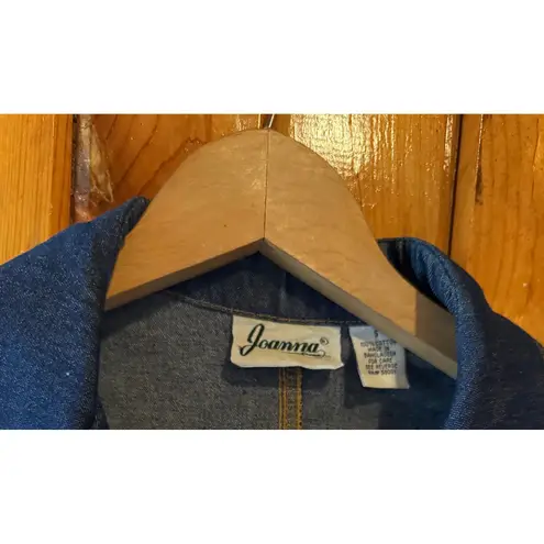 Joanna Dark Wash Denim Jacket Women's Fitted Peplum Blazer Small Blue