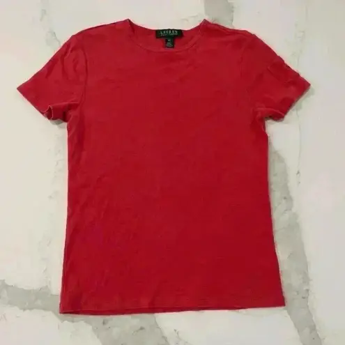 Lauren Ralph Lauren Red Short Sleeve Crewneck T Shirt Women’s Size XS