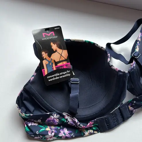 Maidenform Women’s One Fabulius Fit 2.0 Demi Bra Size 36B Navy Floral Print NEW