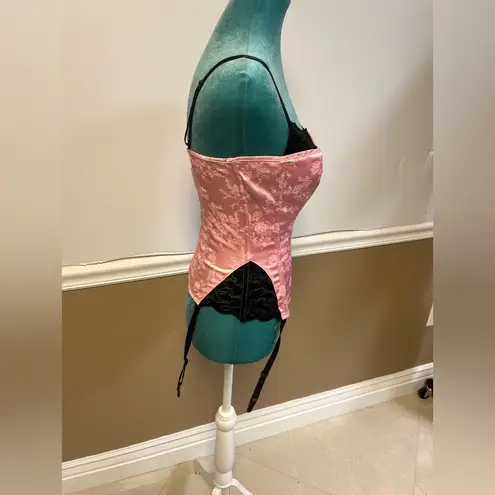 Frederick's of Hollywood Y2K Frederick’s of Hollywood Pink & Black Lace Bustier Corset – Size 32