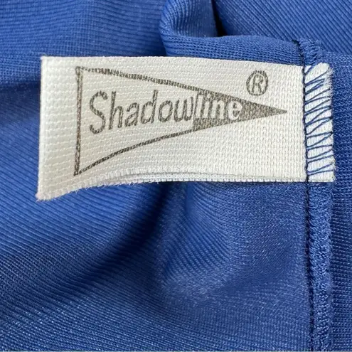 Vintage Shadowline Lace Collar Housecoat Robe Long Sleeve Blue Large