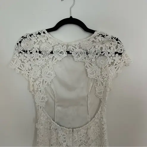 Lulus Lulu’s White Lace Detailed Midi Dress Bodycon Size Medium bridal Prom