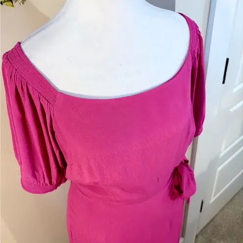 Maeve NWT Raspberry Resort Puff Sleeve Tie Waist Dress Women’s Size 14