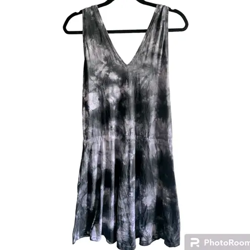 Sweaty Betty Take It Easy Drop Waist Dress in Gray/White Tie-Dye Print, Size XS