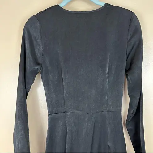 Missguided Black Faux Wrap Deep V-Neck Maxi Dress 2 Goth Witchy Vamp