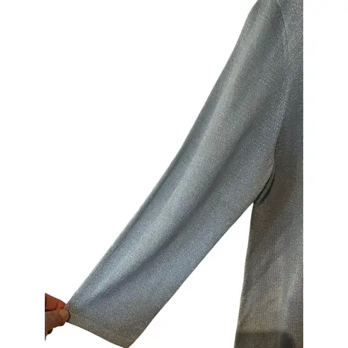 Ruby Rd. Sweater Top NWT Aqua Sparkling Metallic Rhinestones SZ XL Holidays Boho Blue