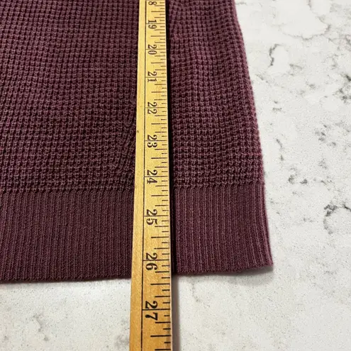 NWOT Amalli Talli Womens Tall Size Long Sleeve Button Waffle Knit Sweater Top Purple