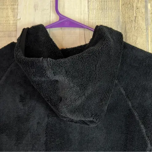 Lena Size Medium Black Fleece Jacket Hoodie Zippered Front Zippered Poc…