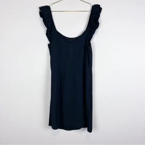 Gentle Fawn Black Dot Ruffle Sleeveless Mini Dress Size Small