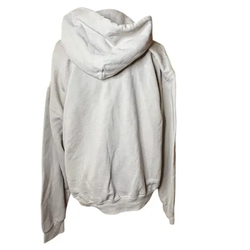 Bowery Supply Co. Beige Hoodie with Skeleton Peace Sign | Grunge Hoodies size M Size M