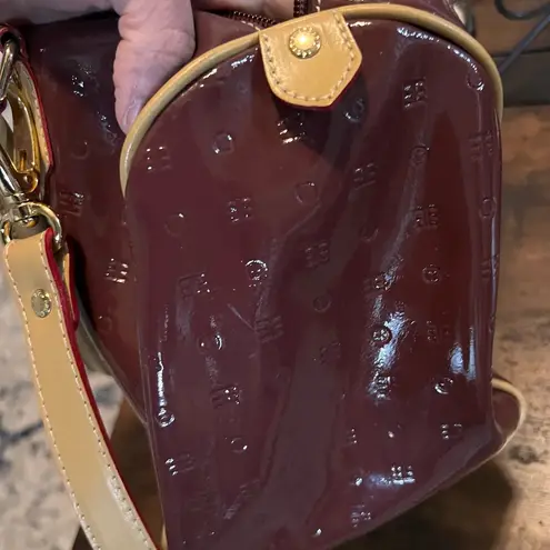 Arcadia Burgundy and Tan Satchel Set Brown