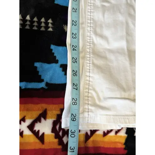 Earl Jean White Embroidered Rhinestones Denim Jeans Size 14 Straight Logo