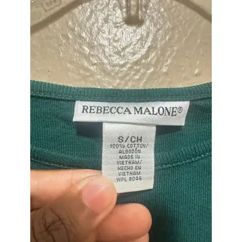 Rebecca Malone Rebecca Malone Christmas Tree Long Sleeve Top Holiday Green Small