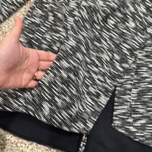 Ellen Tracy open front cardigan black and white woven cotton blend size M