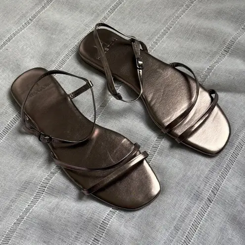 H by Halston Ethereal Metallic Silver Strappy Sandals