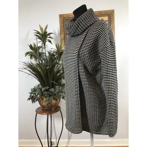 Cabi Fergie Splits Women XS Sweater Long Sleeve Pullover Cowl Neck Knit Striped