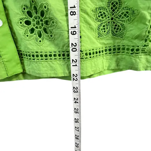 Love The Label Cassia Blouse Womens L Kiwi Green Embroidered Eyelet Boho Chic Size L