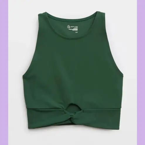 Aerie Green Twist Front Crop Top
