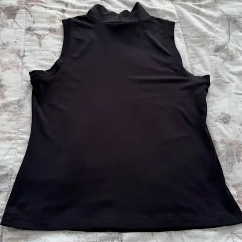 Vintage Lucy Perida black high neck sleeveless top, size L Made in USA stretchy Size L