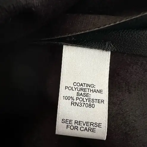 Versona NEW Faux Leather Black Top 1/2 Sleeve Small Mobwife Fall Boss Chic