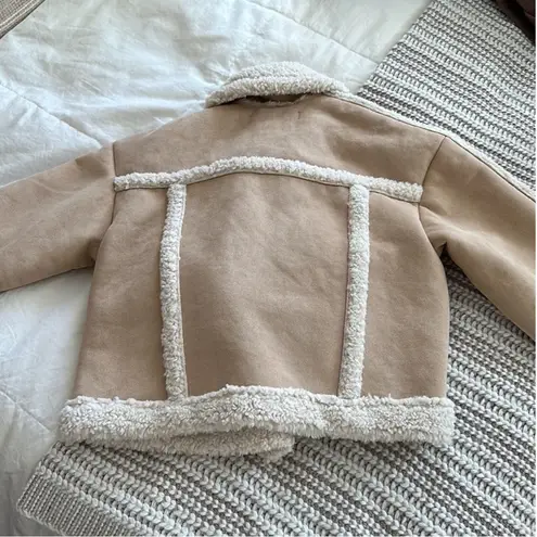 ZARA  Women's Faux Shearling Double Faced Jacket (Light-camel)  - Image 10