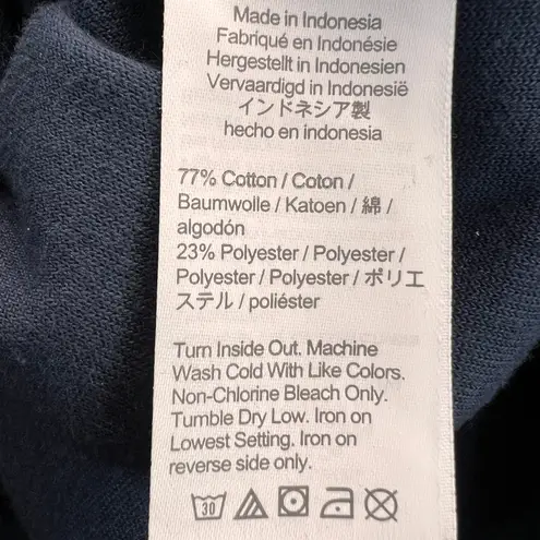 J.Crew  Womens Navy Velour Pullover Sweatshirt Top M Crewneck Long Sleeve Soft