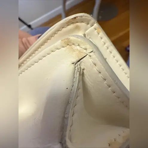 Vittoria Napoli Italy Leather Purse Bag Crossbody Gold Ivory EUC