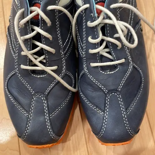 Designed for walking wolky navy orange and cream leather walking sneakers Blue Size undefined