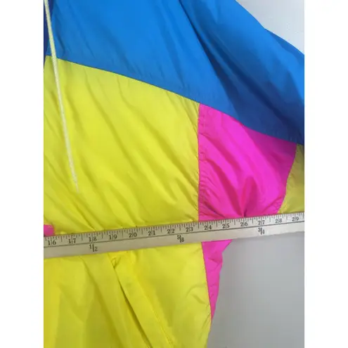 Nevica Women’s Neon Anorak Ski Jacket Vintage 90s Retro Size 10 Yellow
