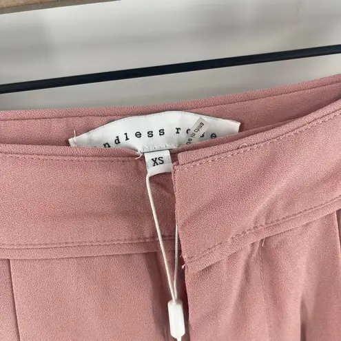 Endless Rose Pants Size Extra Small Pleated Pink NWT Wide Leg High Waist Office