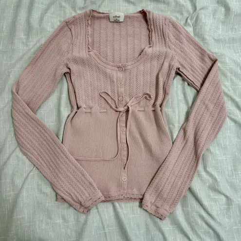 Wilfred Aritzia Pink Precious Sweater Coquette Longsleeve Cardigan XS