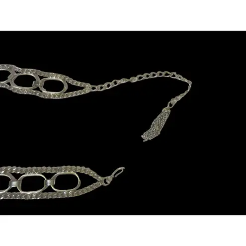 None Unbranded Chain Link Metal Belt Y2K Glam Silver 38”