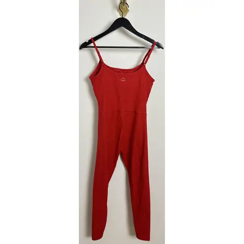Beyond Yoga Uplevel Space Dye Midi Jumpsuit in Ruby Red Heather Size Medium