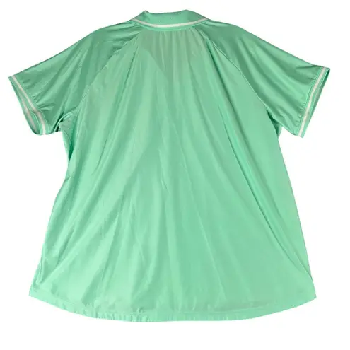 Mondetta Womens XL Mint Green Active 1/4 Zip Short Sleeve Mesh Polo Shirt