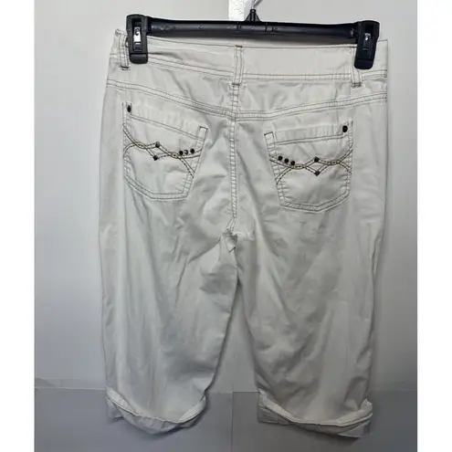 French Cuff Capri Pants Women’s Size 8 White