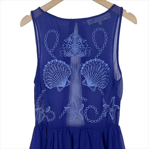 Blessed Are The Meek Revolve Ethereal Embroidered Mini Dress in Blue Size 0 XXS