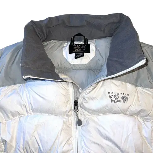 Mountain Hardwear  Womens Puffer Jacket Down Winter Coat Outdoor White Gray Large