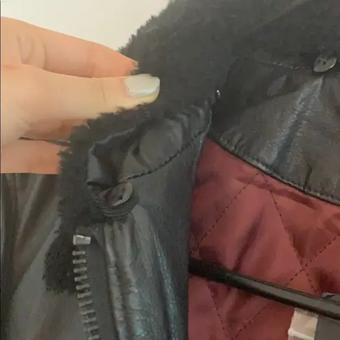 NWT BLK DNM Sherpa Aviator Leather Bomber jacket Size XS