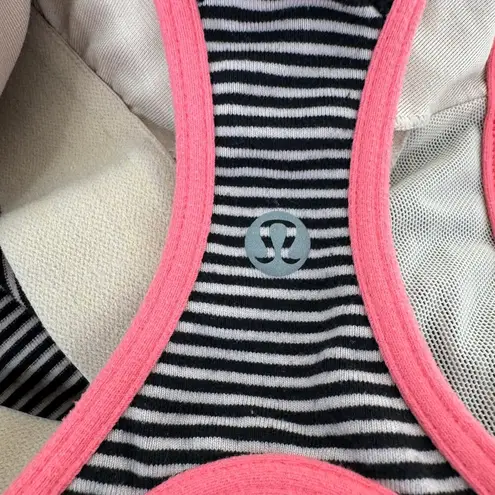 Lululemon  Satnam Tank Mini Pop Stripe Black Mink Berry Pink Lemonade Size 6