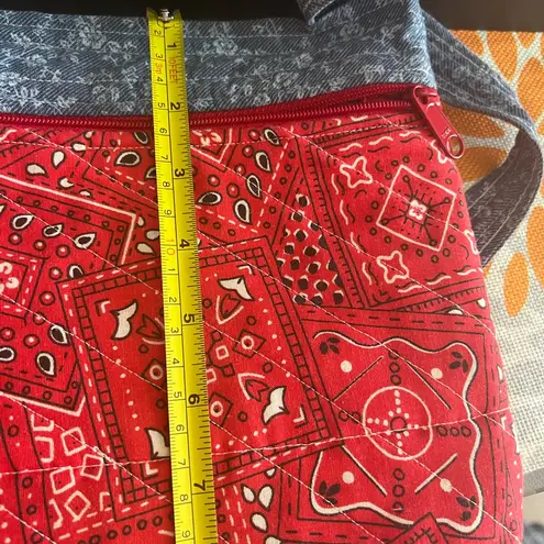Bandana and denim Crossbody Bag – Red & Blue