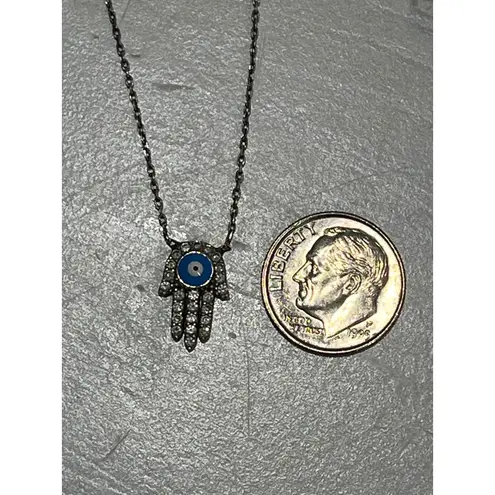 Evil Eye Hamsa Hand Necklace 925 Silver Chain Pendant Jewelry Gift