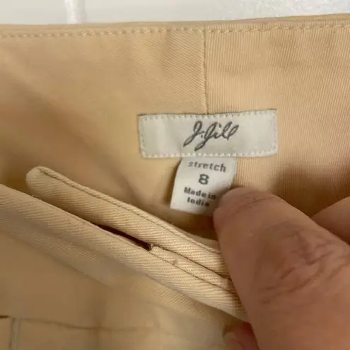 J. Jill Womens Pants Sz 8 Crop Capri Stretch Light Yellow Tan Cream Beige