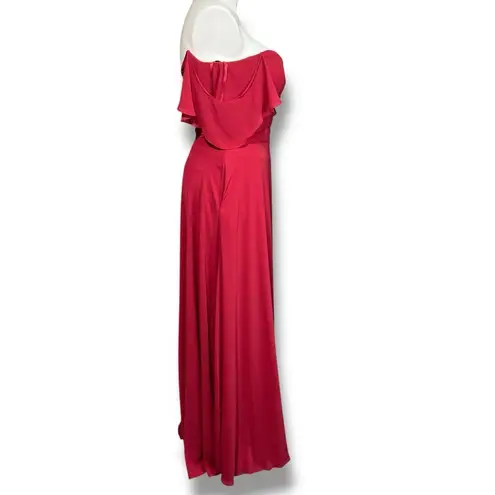 Morilee Madeline Gardner Formal Maxi Dress Sweetheart Flutter Sleeve Bridesmaid Red Size 18