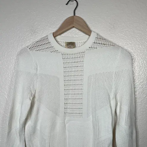 Torn By Ronny Kobo White Knit Sweater Top Size S