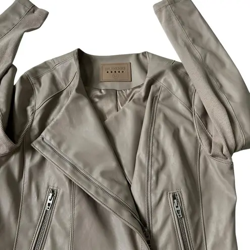 Blank NYC Sandstone Faux Leather Collarless Jacket Women Size Medium | 68